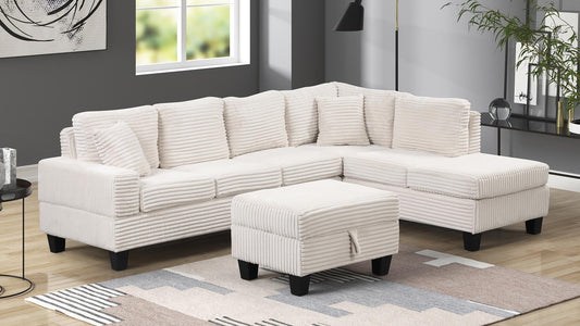 Cozy Reversible Sectional and ottoman